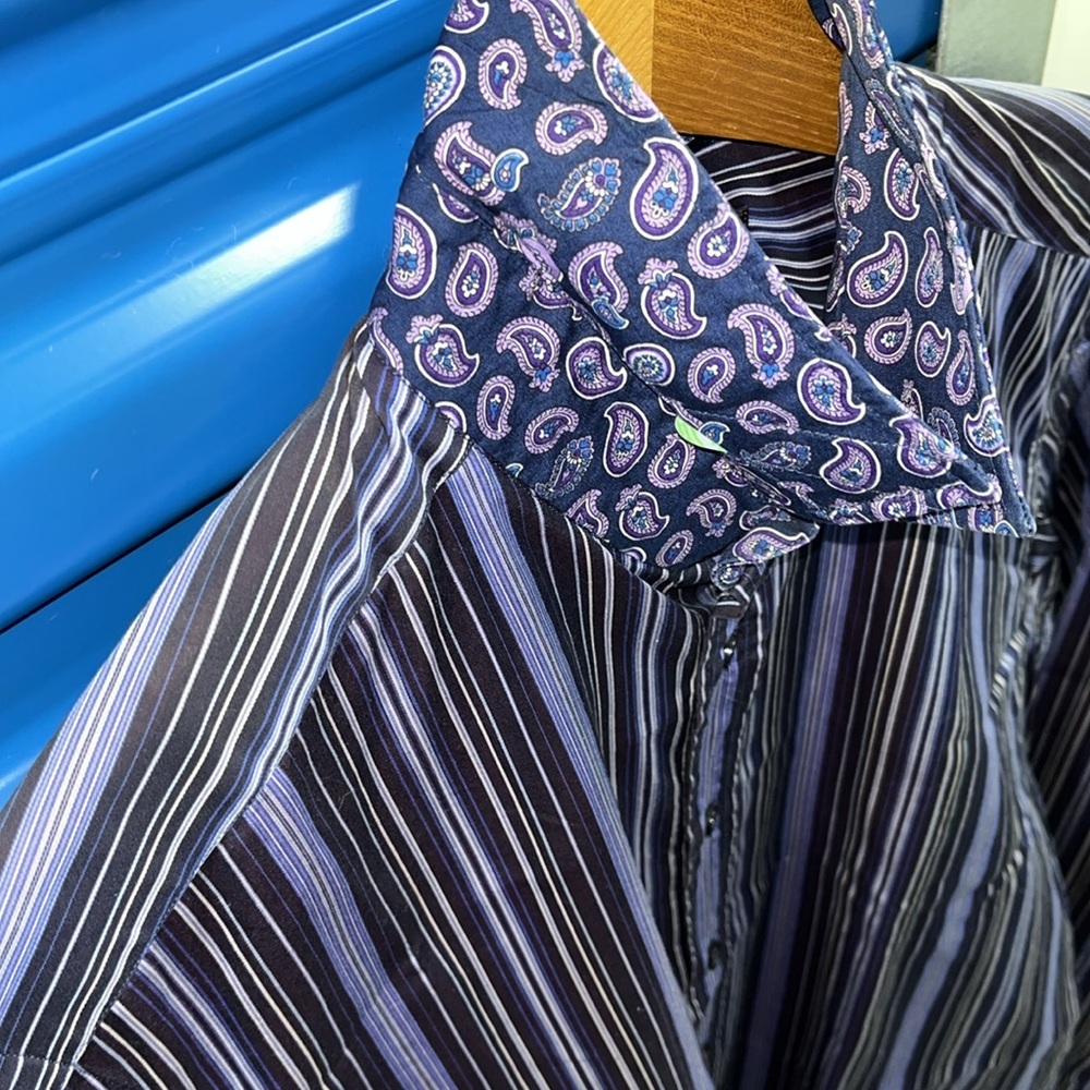 Etro Men’s Dress Shirt Size 38 (US 15) - Picture 13 of 14